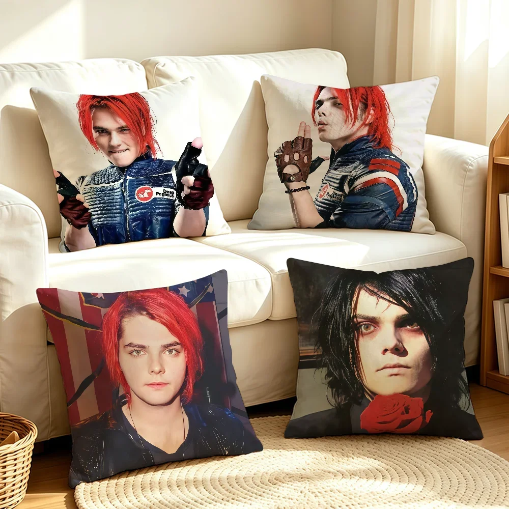 Singer G-Gerard Way-S cushion cover Soft Smooth Pillow Case Hidden Zipper Washable Decorative Couch Office Gift
