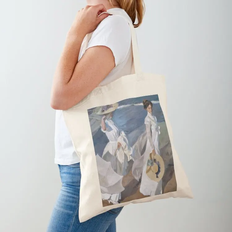 

Joaquin Sorolla Y Bastida - Strolling Along The Seashore (1909) Tote Bag Women's bags university shopper bag eco pack