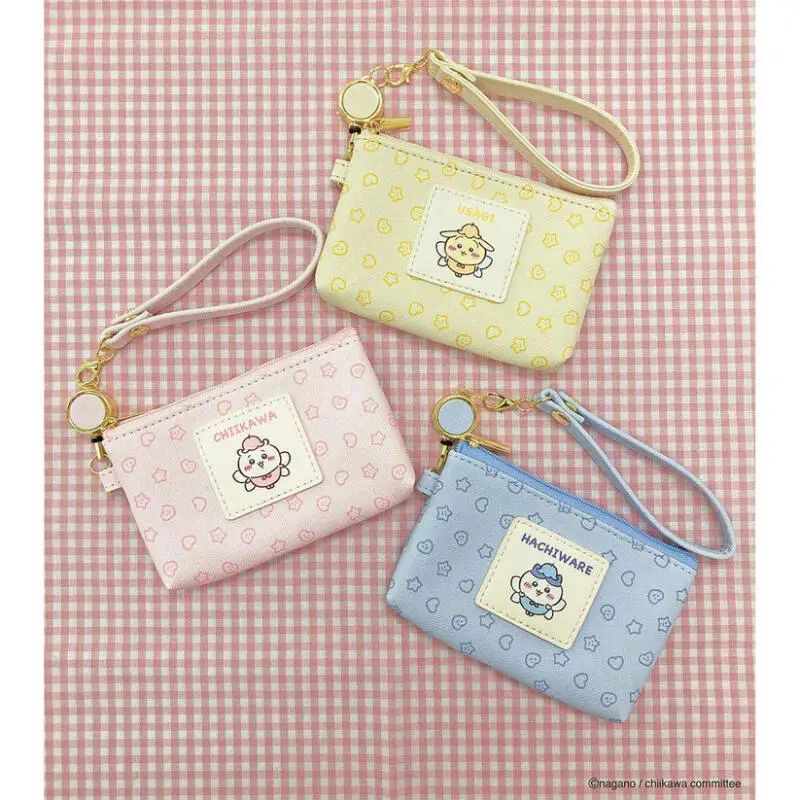 Cartoon Chiikawa New Cute Girl Coin Purse Student Portable Coin Purse Document Package Anime Figure Kawaii Bags for Woman