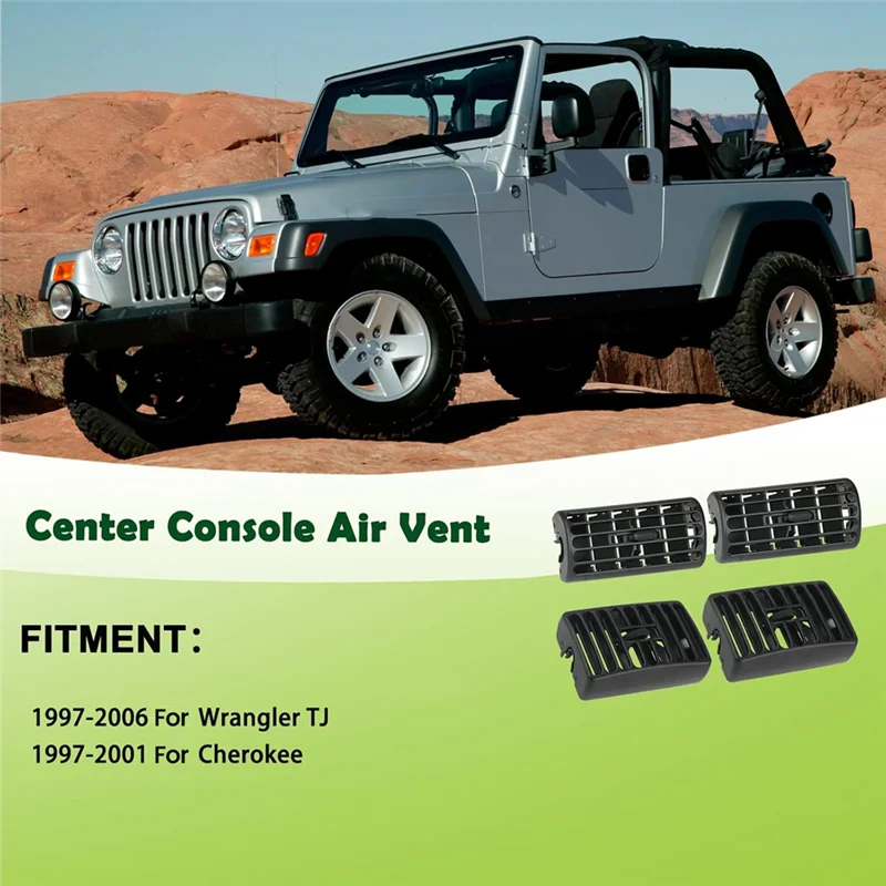 

Air Vent Grille Dash Vents Louver Center Console For Jeep Wrangler TJ 1997-2006 Cherokee XJ 1997-2001 5FS10DX9 5DP55TAZ