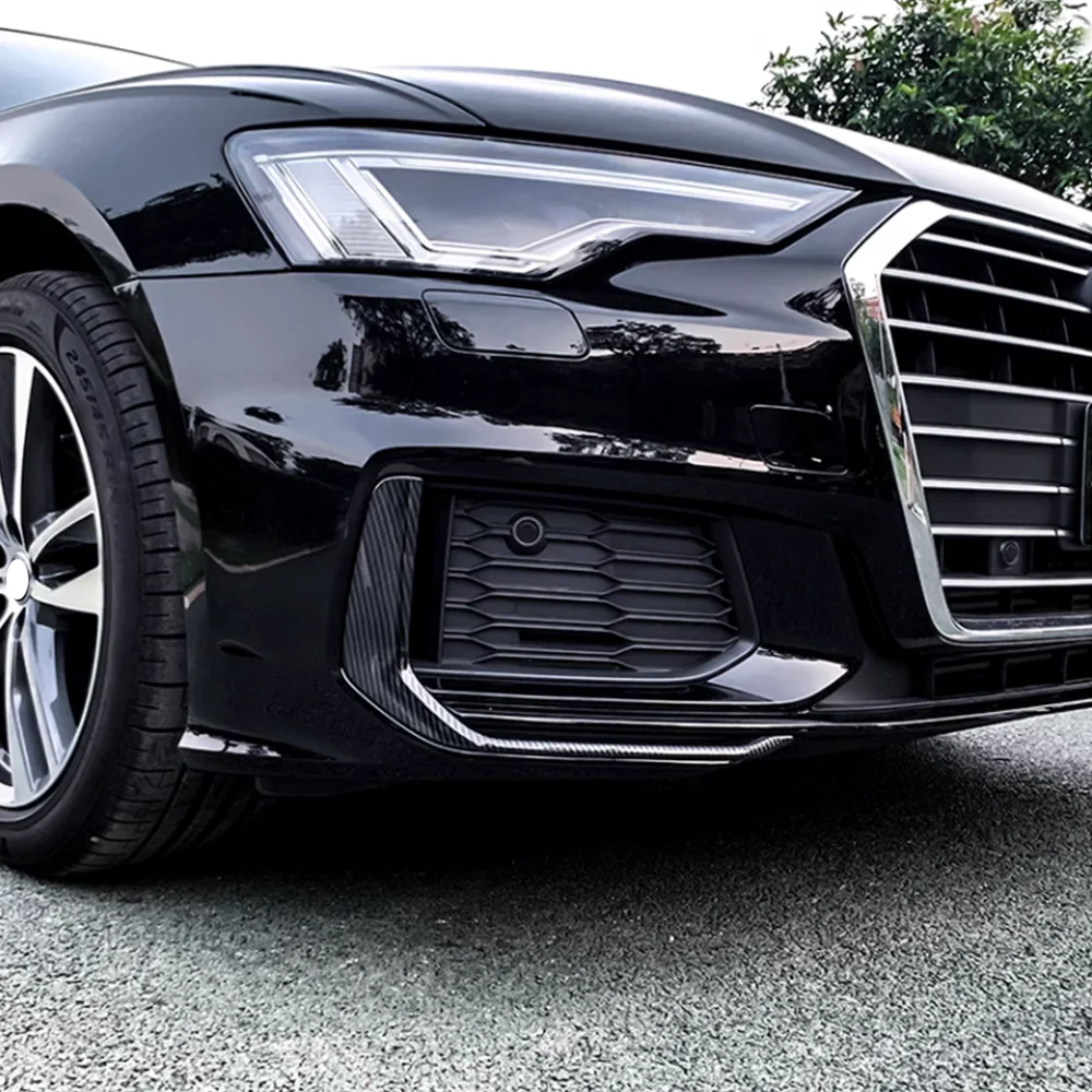 For Audi A6 SLINE S-LINE S6 C8 Avant 2019 2020 2021 2022 Front Bumper Side Air Vent Trim Fog Light Intake Hood Frame Canard