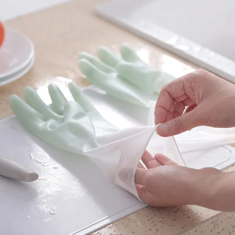 Gradient Color  PVC Dishwashing Cleaning Gloves Dish Washing Glove Kitchen Dishwashing Household