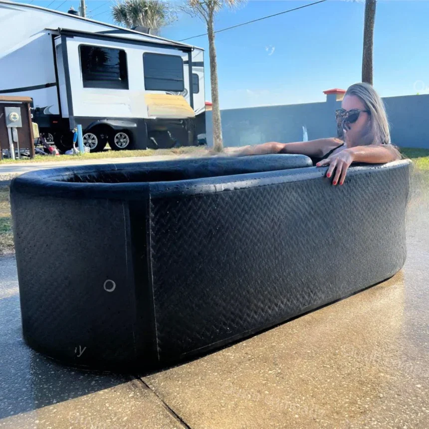 Custom size outdoor Cold therapy plunge pool inflatable portable ice bath tub ice bath tub for athletes