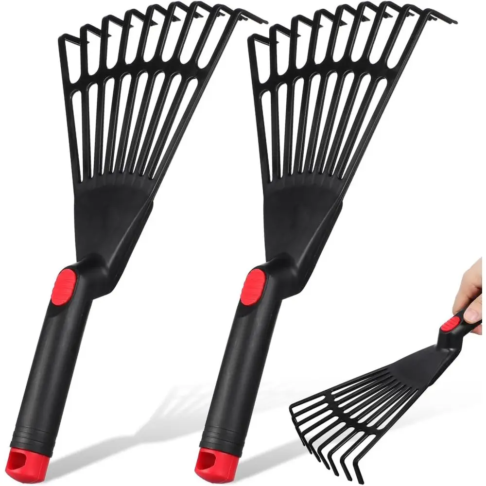 

Compact 9-Tine Plastic Hand Rake for Garden Soil Cultivation and Loosening