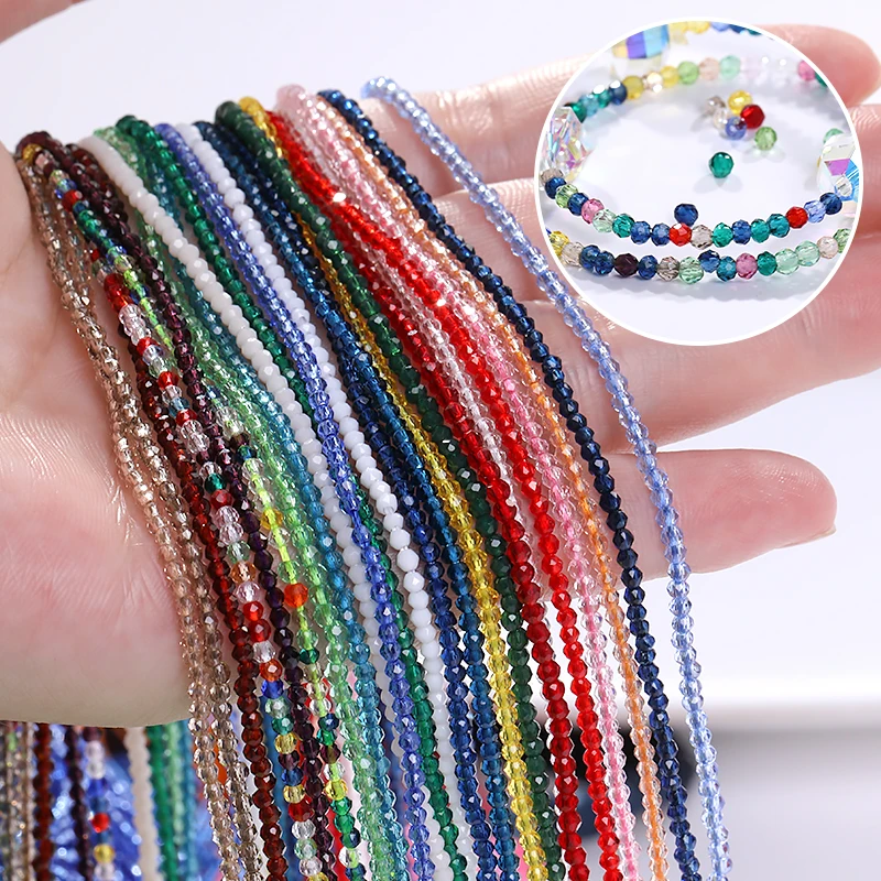 3mm 4mm 6mm 8mm Glass Beads Austria Faceted Crystal Loose Spacer Round Beads For Jewelry Making Diy Female Bracelet Necklace