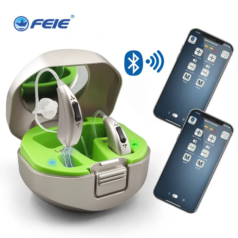 Bluetooth Hearing Aid Rechargeable Device Digital Ear Aids For The Elderly Deafness Audifonos Sound Amplifier Headphone Support