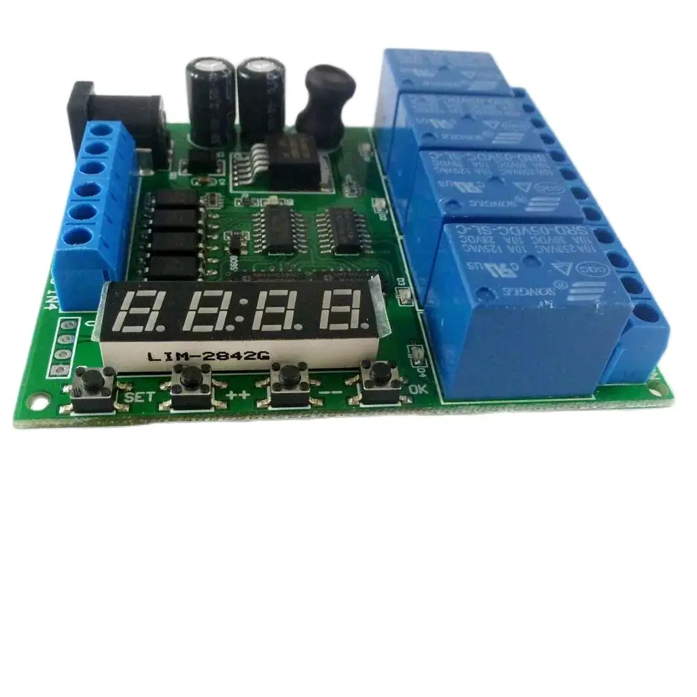 CE007 DC 12V 4 Channel Multifunction Cycle Delay Timer Relay Module for Timing Loop Interlock Self-locking