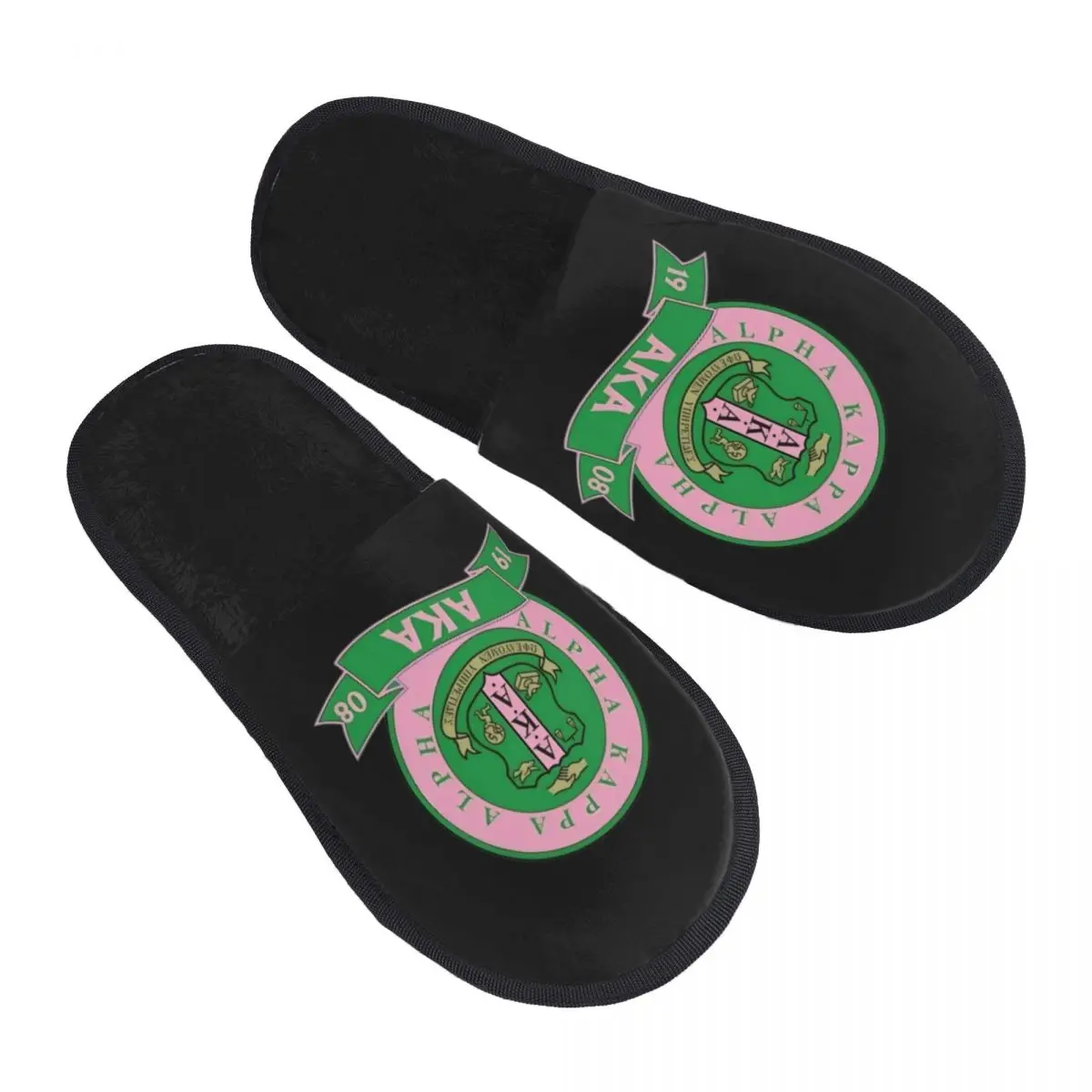 Custom AKA Sorority Soft Scuff With Memory Foam Slippers Women Spa House Shoes