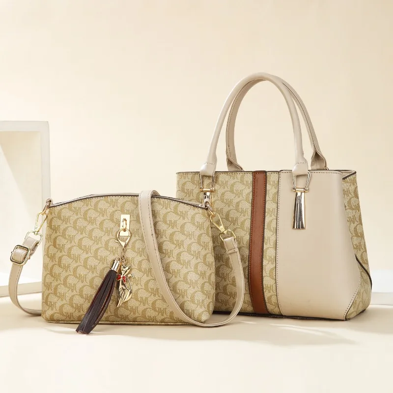 High Quality Print Leather Purses and Handbags Women Luxury Designer Shoulder Crossbody Bag 2Piece Set Ladies Messenger Bags