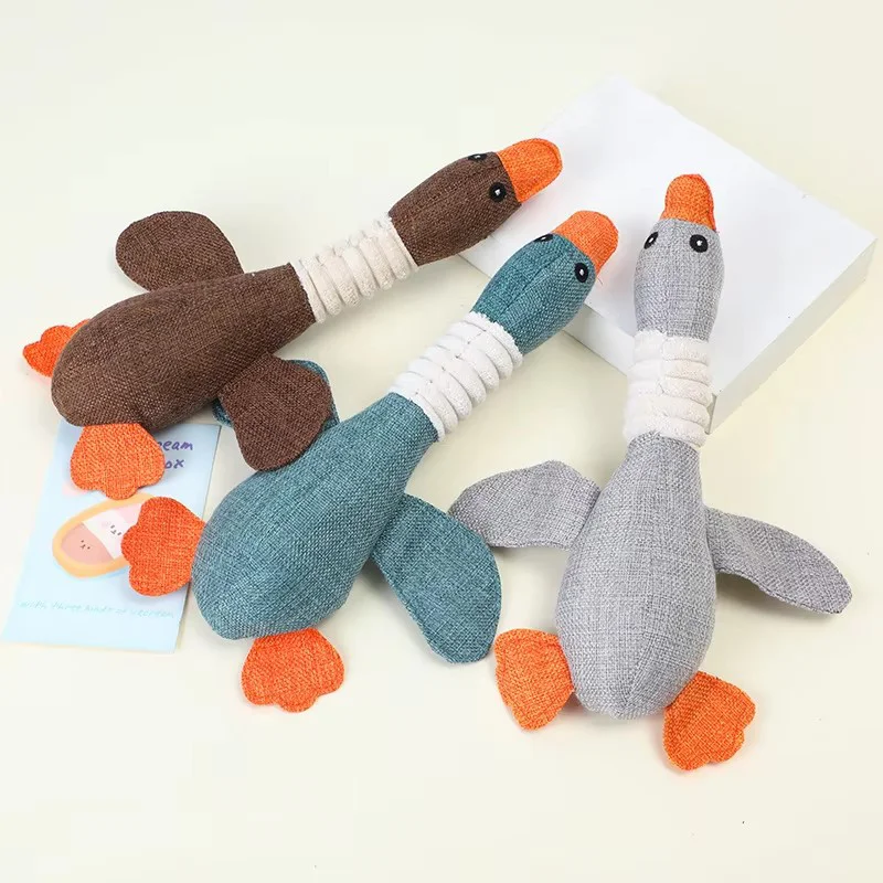 Squeaky Plush Dog Toys Durable Chew Toys Realistic Stuffed Doll Safe Non Toxic Teething Toy Interactive Self Play Boredom Relief