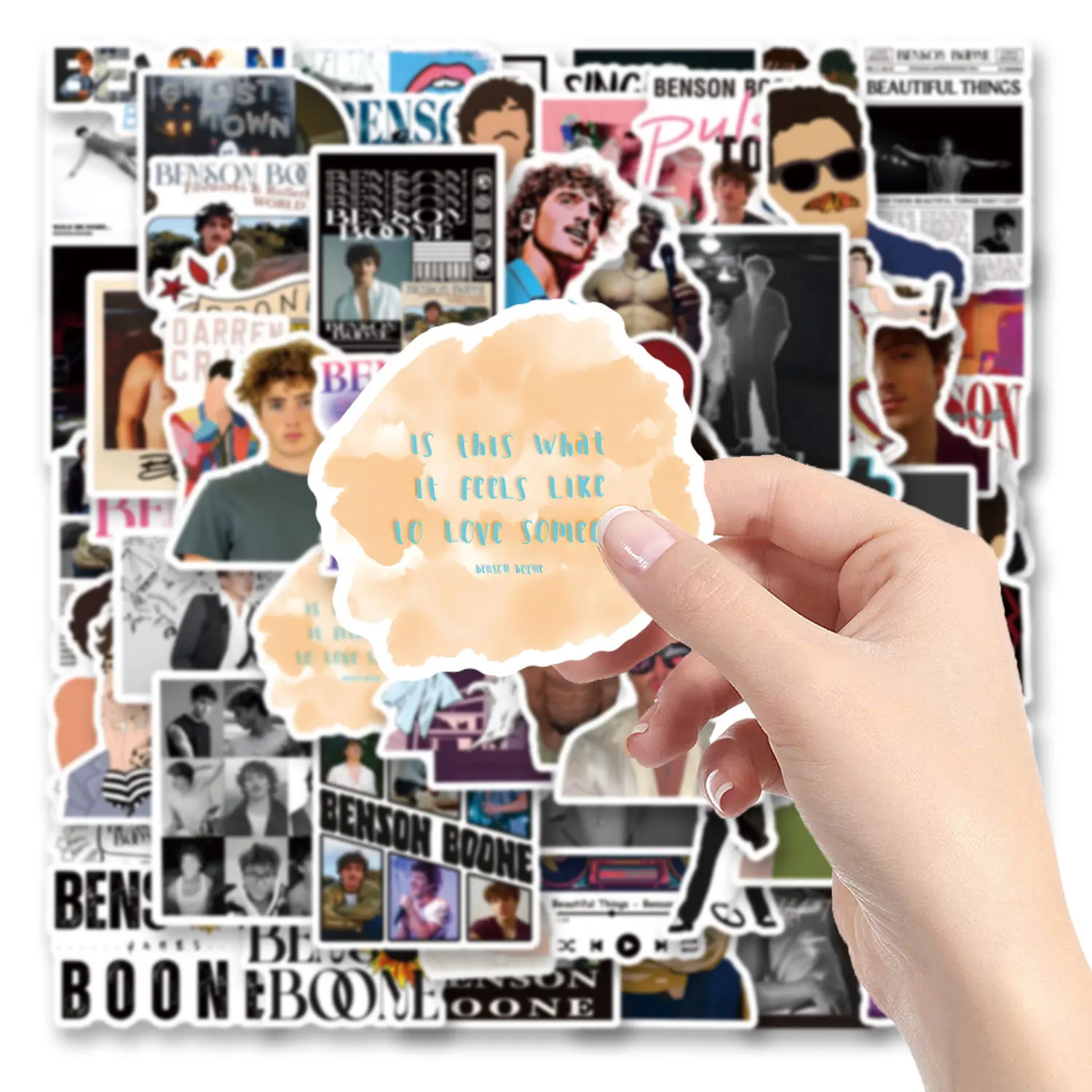 60 قطعة ملصقات المغني بنسون Boone مقاوم للماء المعبود المشجعين هدية الكتابة على الجدران الديكور DIY بها بنفسك دفتر حقيبة كوب ماء لعبة الغيتار الاطفال