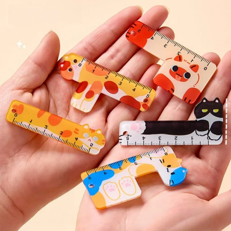 20set/lot Cartoon Cat Dog Ruler Cute Bookmark Measuring Drawing Tool Promotional Gift School Supplies