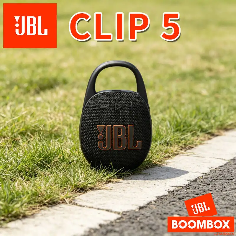 Nuevo JBL Clip 5, Compañero para Caminatas Nocturnas, Música Relajante, Acompañamiento para Actividades Diarias de Ocio y Caminatas en Calles al Aire Libre