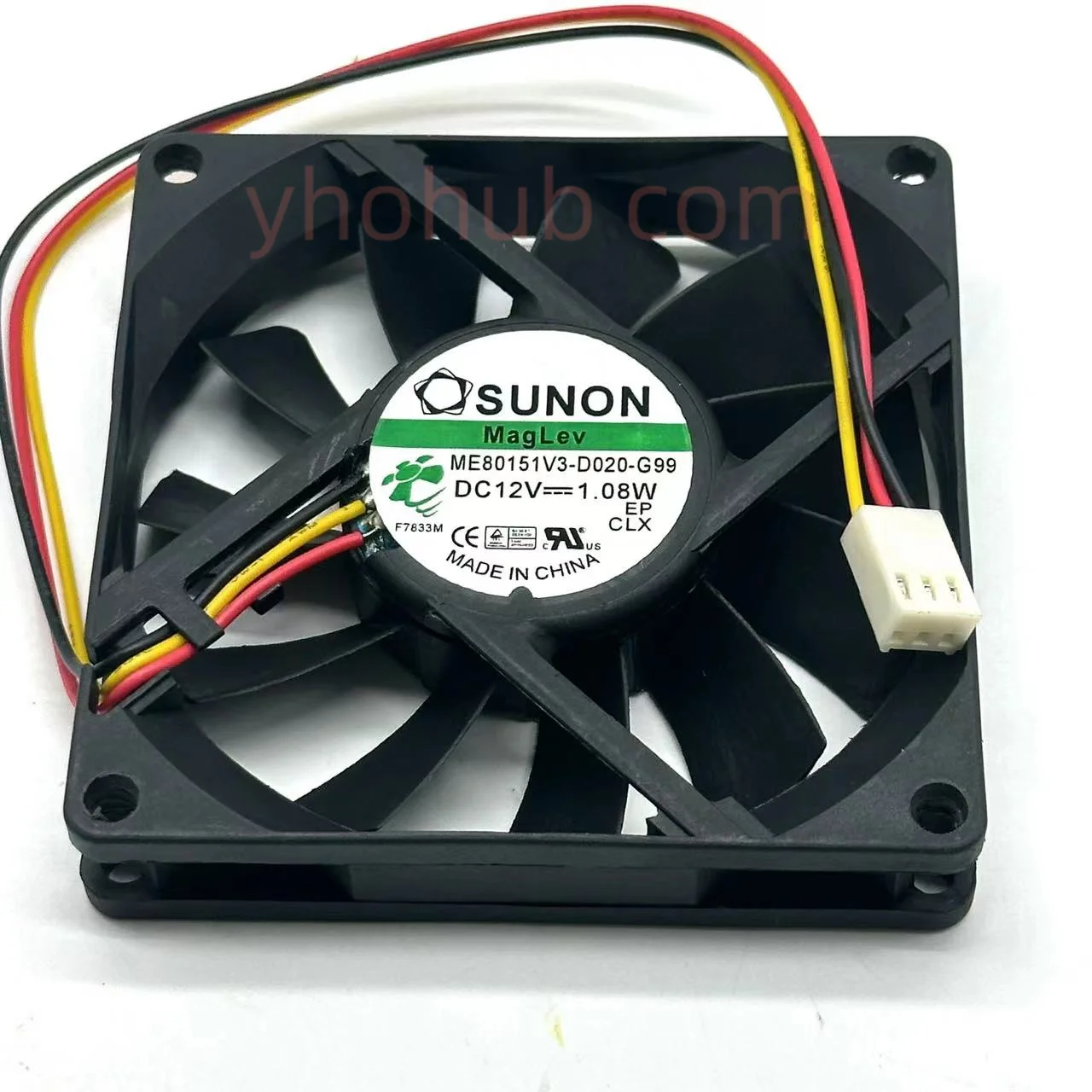 

SUNON ME80151V3-D020-G99 DC 12V 1.08W 80x80x15mm 3-Wire Server Cooling Fan