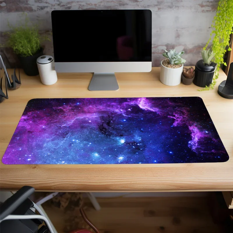 

Purple nebula Mousepad Gamer Keyboard Colorful Mat Gaming Accessories Deskmat Office Xxl Large Carpet Computer Table Cushion