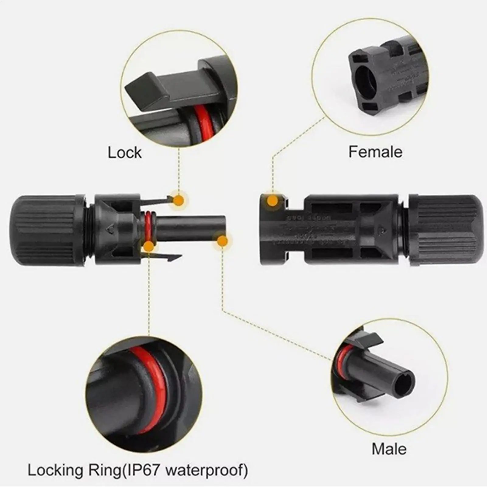 

10 Pairs/Lot Solar Connectors with Spanner Waterproof Solar Panel Connector SOLAR PV Connector For Solar cable