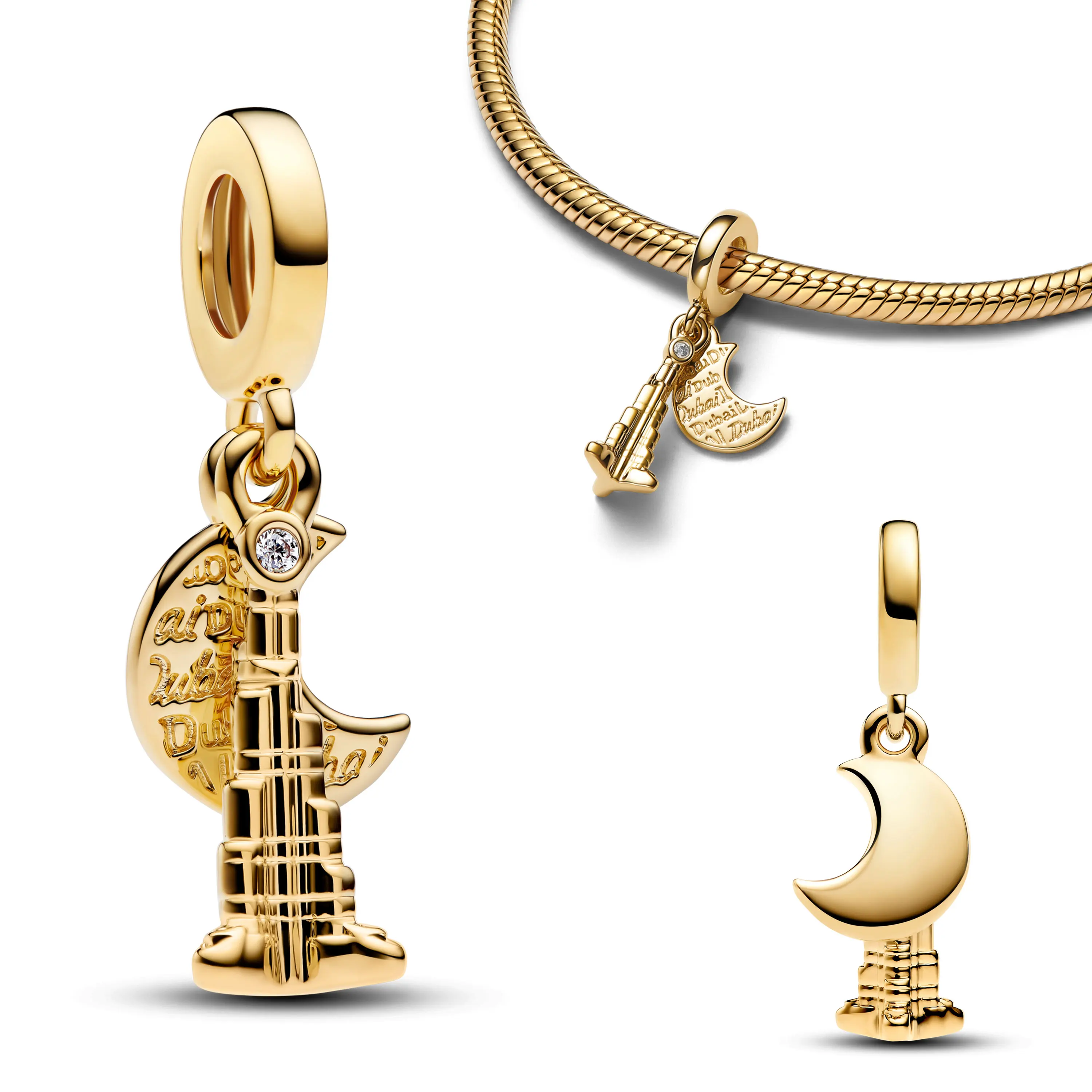 18K مطلية بالذهب دلايات كبيرة فضة 925 الأصلي للنساء مجوهرات صالح سوار فراشة القلب جولة مربع قلادة الخرز سحر