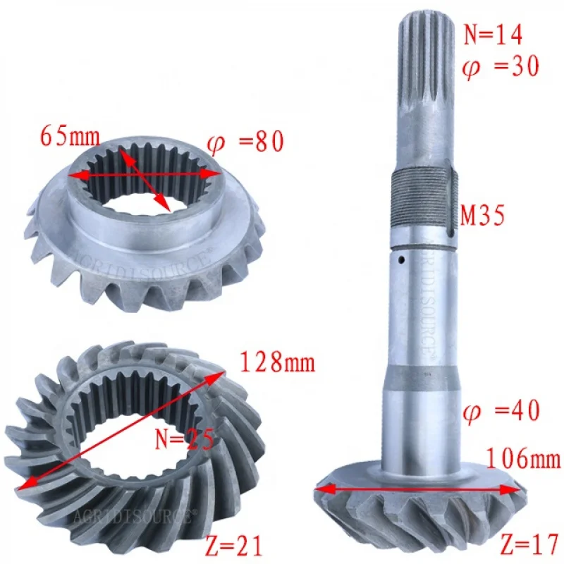 TH04311010052 Main and passive spiral bevel gear assembly For Foton Lovol agricultural machinery & equipment Farm Tractor parts