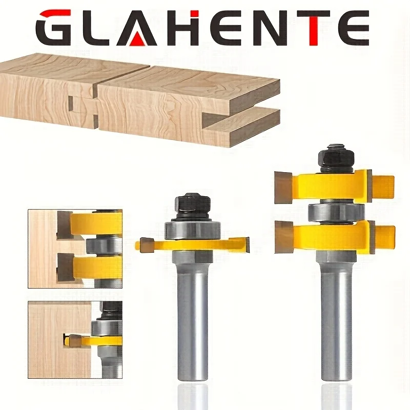 

Набор фрез «ласточкин хвост» с хвостовиком Т-образного типа, 2 предмета, фреза из карбида вольфрама с 3 канавками для пола и панели с подшипником «