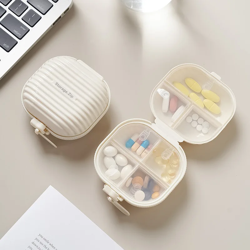Mini Portable Seven-Day Medication Box Travel Sealed Moisture-Proof Pill Organizer with Compartments for Easy Carry And Storage