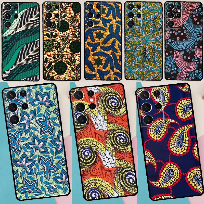 African Style Fabric Print Case For Samsung Galaxy S26 Ultra S25 S23 S22 S21 S24 Ultra S10 S20 Plus S25 FE Cover Coque