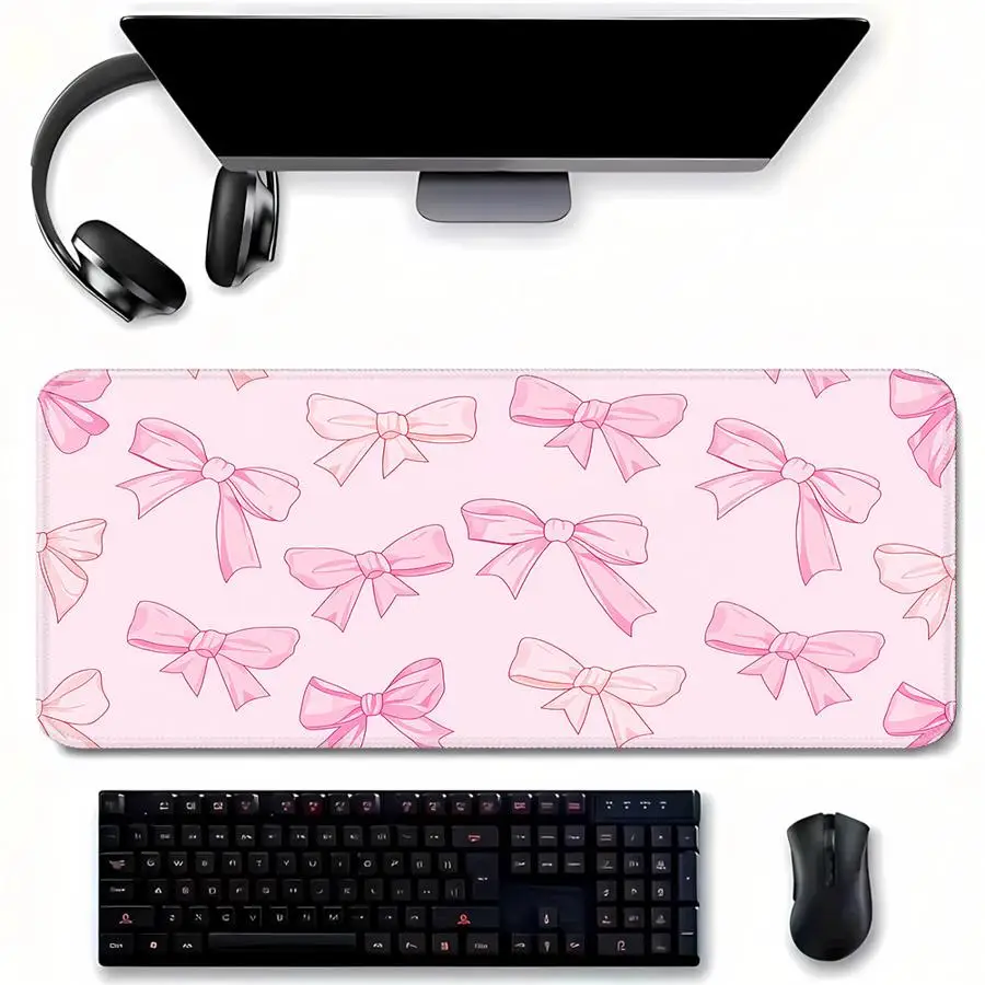 Pink Bow overlock Mouse Pad Game Console Pad Desk accessories Keyboard Mouse Pad Computer Laptop Pad office Pad