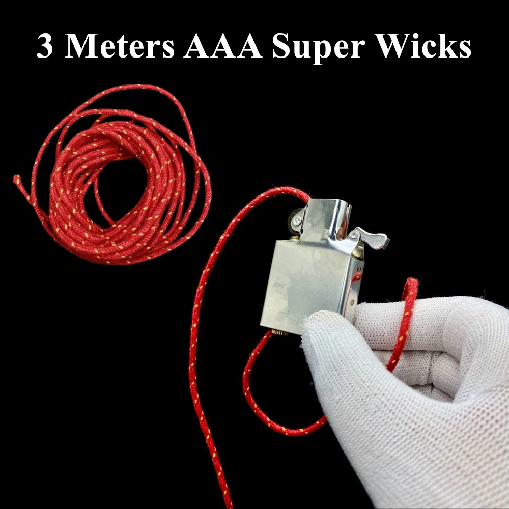 Red/Yellow Knit Pure Cotton Wicks For Zippo Zorro & Most Petrol Lighter Lenght 300cm Replace Repair Inner Part Upgrade Accessory