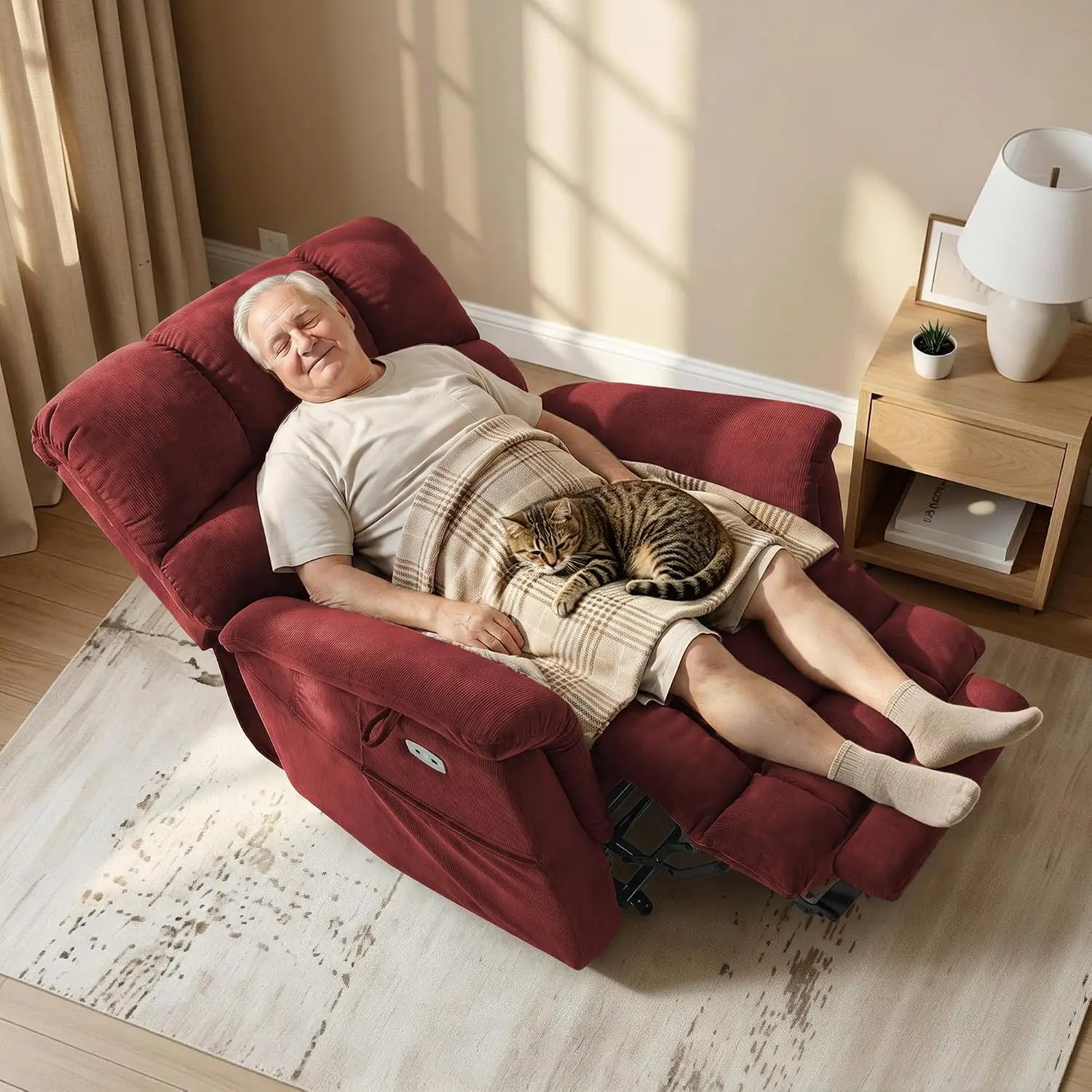 Oversized Power Lift Recliner Chair for Elderly, Lay Flat R7166, Custom