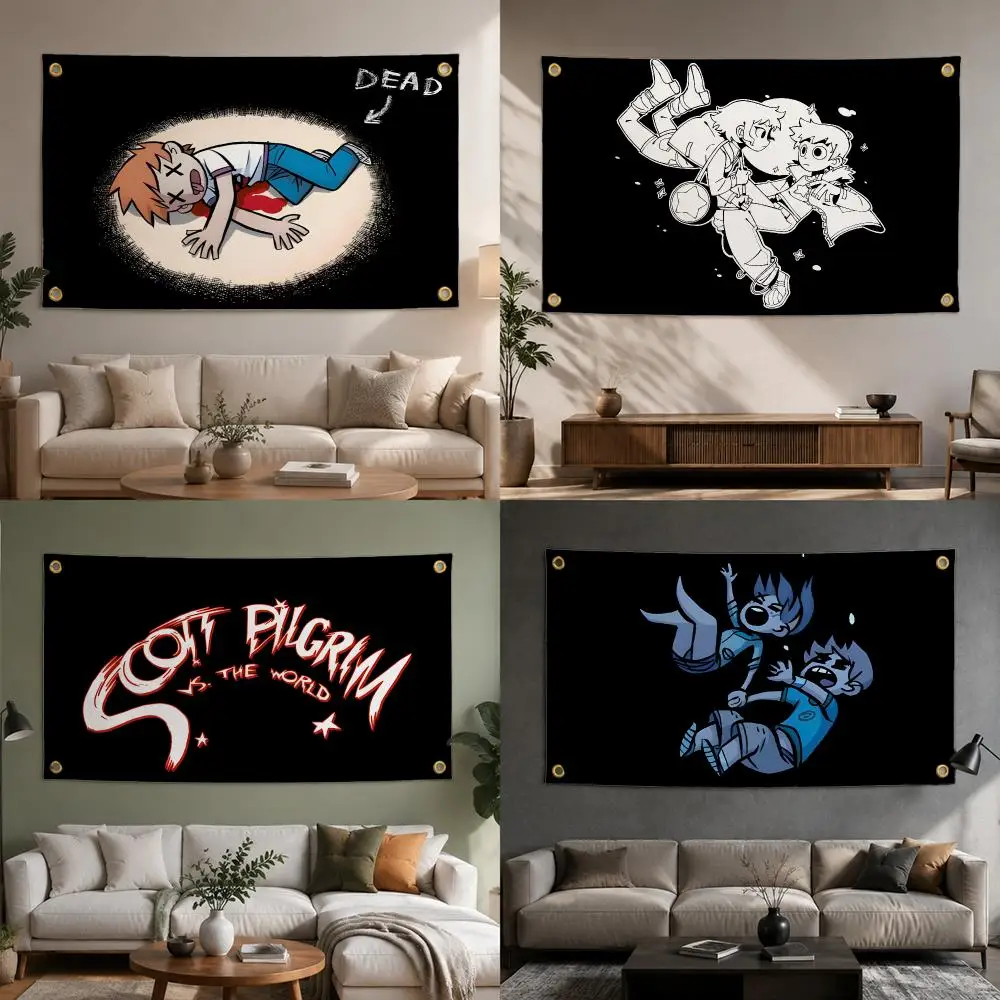 Movie Scott Pilgrim vs. the World Flags Fashion flag For Living Room Home Dorm Decor Wall Outdoor Camping Party Banner Gifts