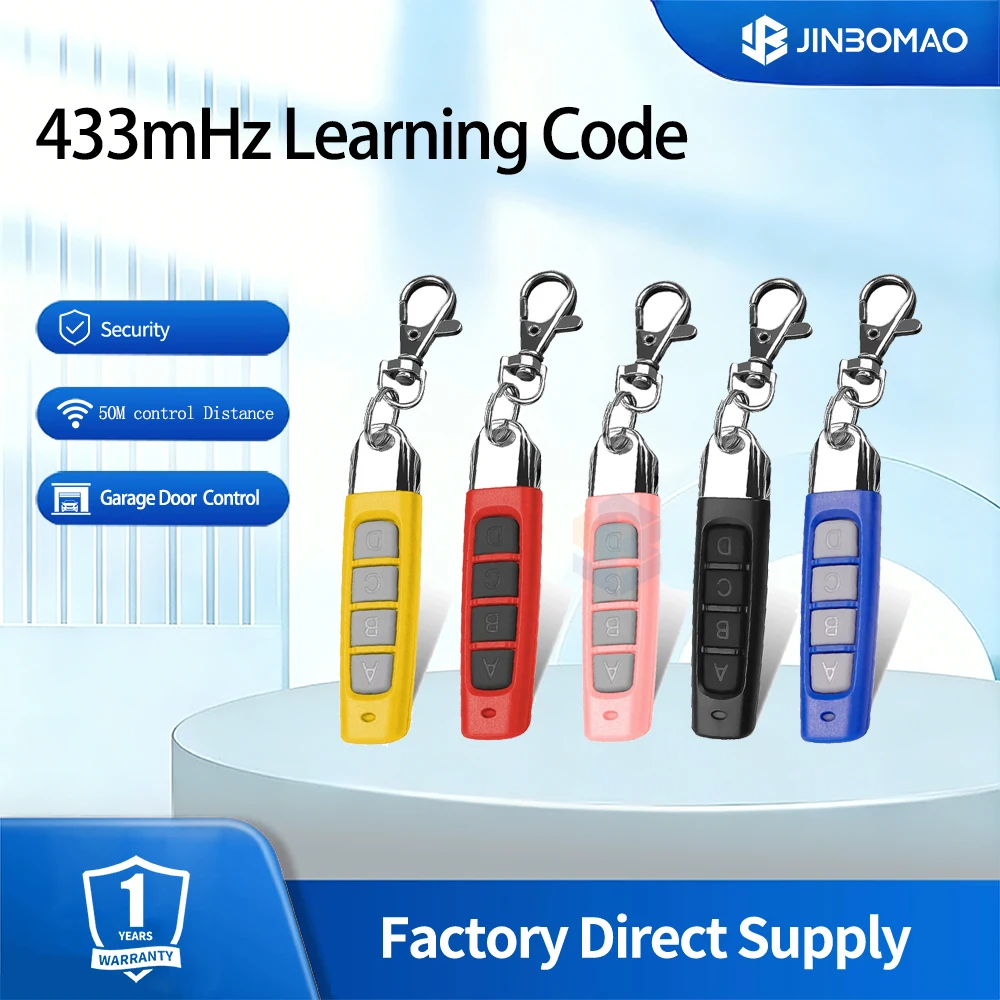 433MHz Universal Remote Control Door 4-key Copy Code Garage Cloning Electric Gate Remote Controller Duplicator Fob