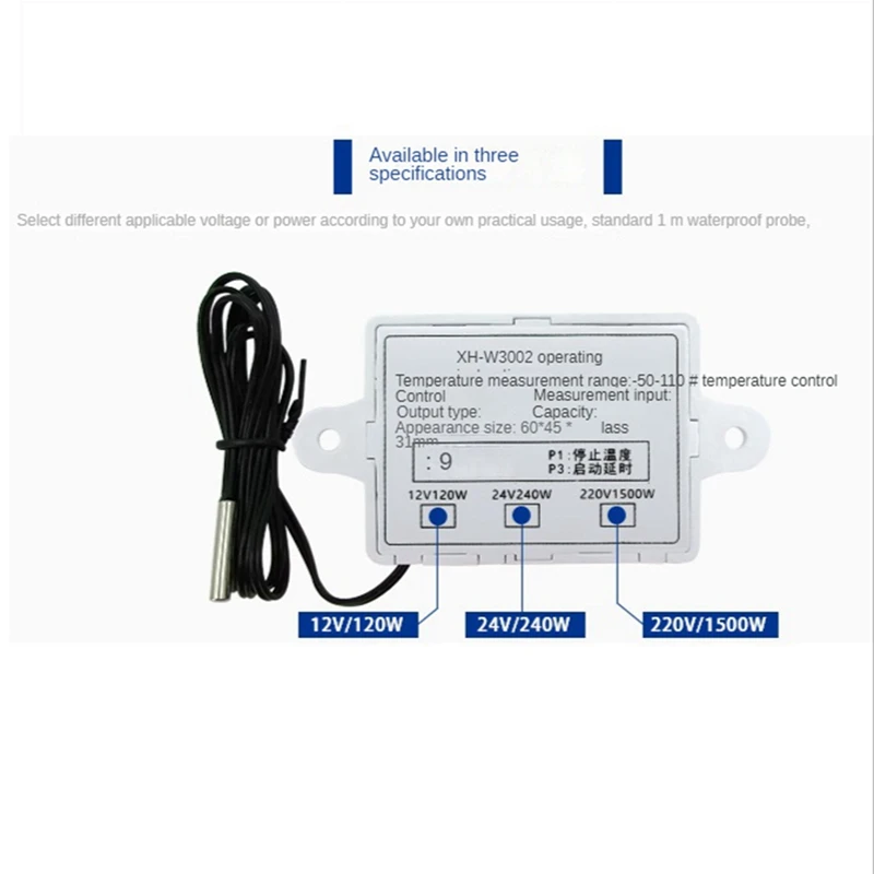 W3002 Digital Temperature Controller Temperature Controller Digital Display Temperature Controller