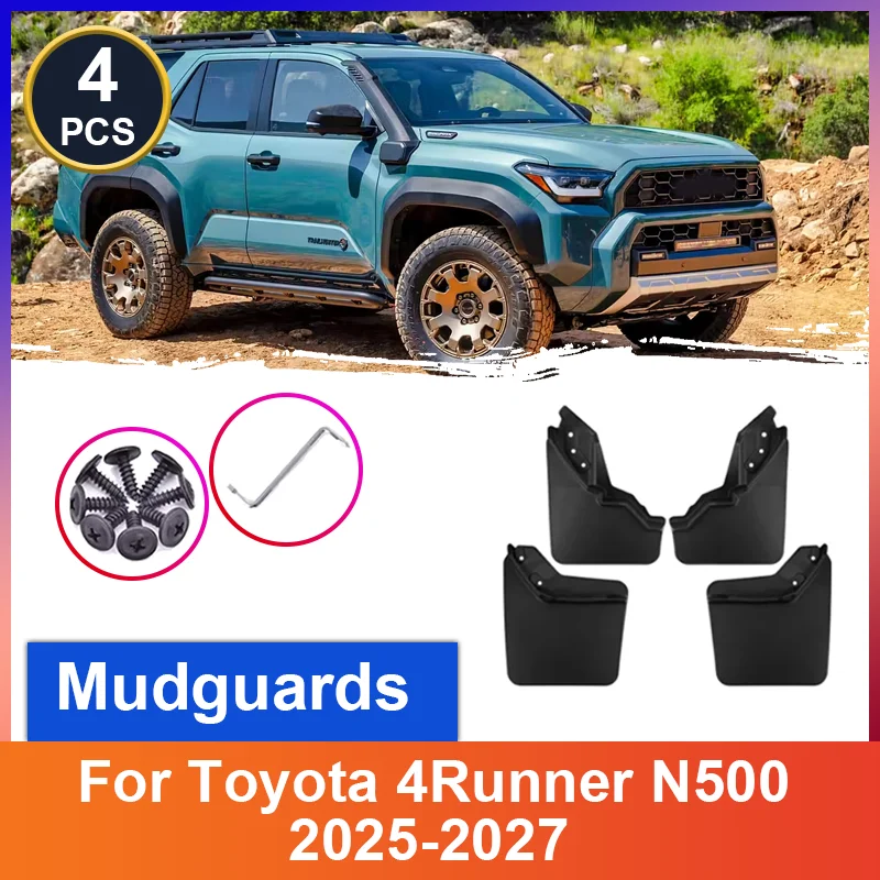 

Брызговики для Toyota 4Runner N500 MK6 2025-2027, комплект из 4 шт., защита от брызг, передние и задние, автоаксессуары