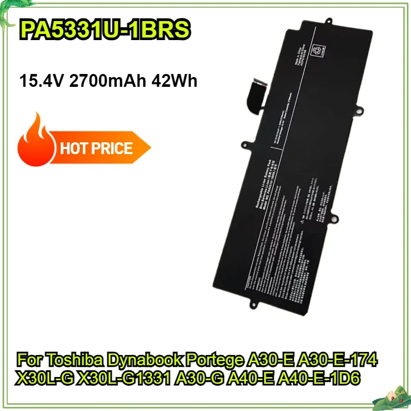 PA5331U-1BRS 2700mAh Laptop Battery for Toshiba Dynabook Portege A30-E A30-E-174 X30L-G X30L-G1331 A40-E-1D6 A30-G A40-E