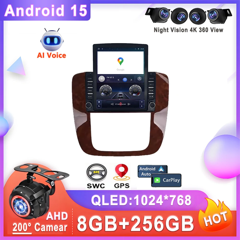 

9.7 Inch For GMC Yukon 3 GMT 900 2006 - 2014 For Chevrolet Tahoe 3 GMT900 2006 - 2014 Android 15 Auto Multimedia Radio Car GPS