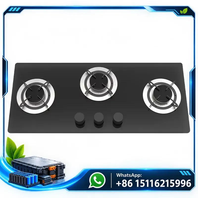 JDA Multifunctional Three-port Gas Stove Black Tempered Glass Recessed Cooker Suitable for RV Caravan Mobile Kitchen