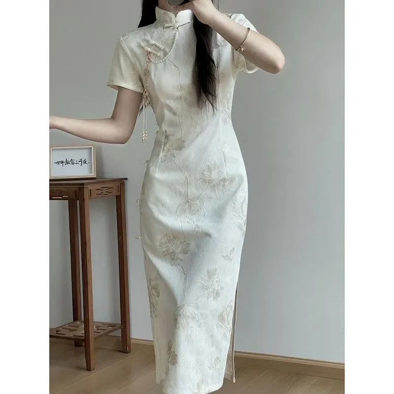 

Lace Cheongsam 2026 New Summer Retro Republic of China Slim-fit Temperament Improved Cheongsam