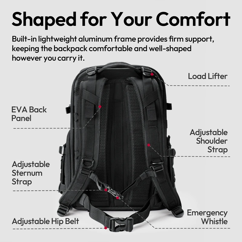 Ulanzi 28L BC007 حقيبة ظهر تكتيكية للتصوير الفوتوغرافي للكاميرا للسفر في الهواء الطلق لكاميرات كانون سوني ونيكون DSLR مع تصميم حزام #5