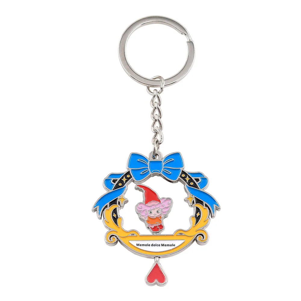 Memole Blumenkranz-Schleife Drehbarer Schlüsselanhänger Niedlicher Anime-Mädchen-Schlüsselring Retro-Rucksack-Accessoire Perfektes Geschenk für Freunde – Detail 5