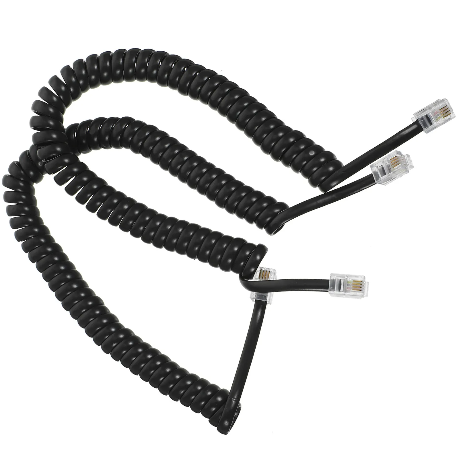2pcs Telephone Cord for Landline Phones Coiled Cable Line Retractable Durable Soft Long Lasting Stable Signal