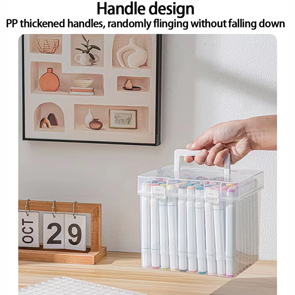 علبة تنظيم العلامات حل تخزين مريح للوازم الفنية سعة كبيرة لصندوق تخزين الألوان المائية 80/120 #5
