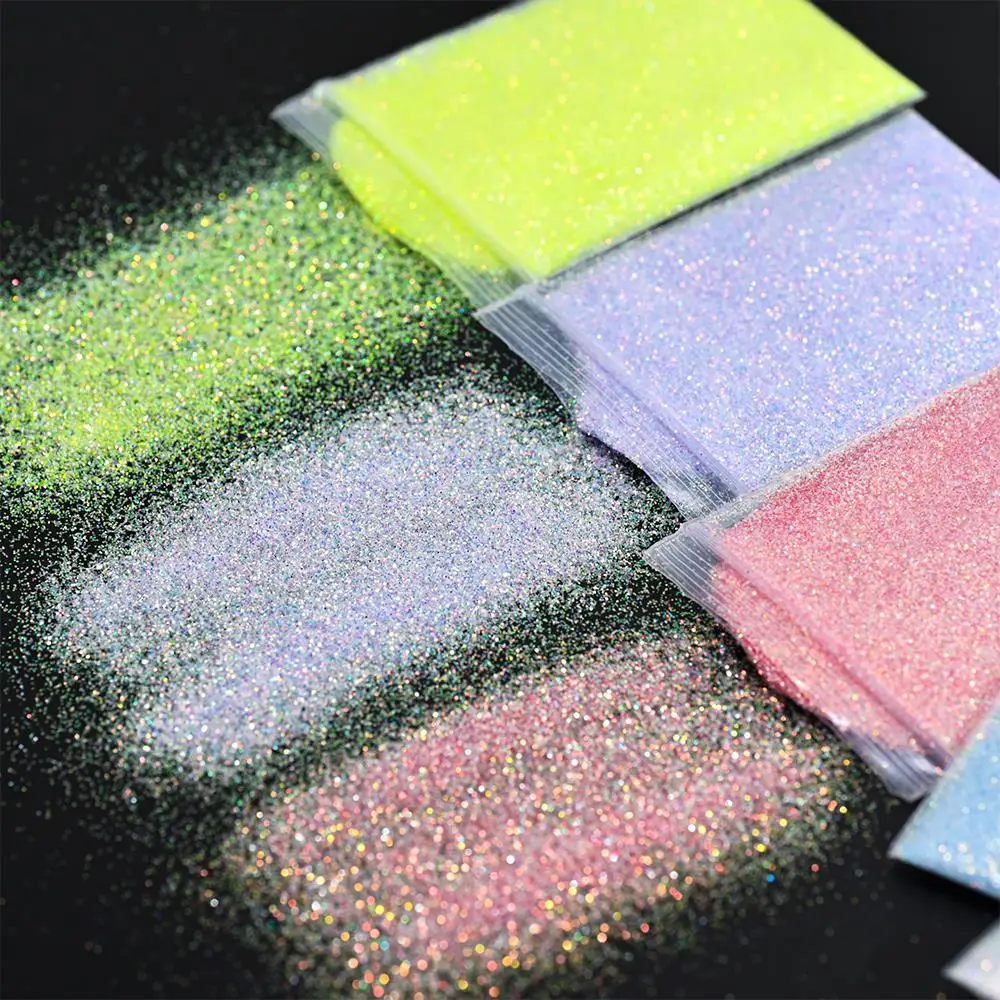 10 gr/beutel Glänzende Feine Glitter Nagel Pulver Maniküre Sparkly Chrom Pigment Staub Candy Coat Effekt Gel Polnisch Nail art Dekorationen