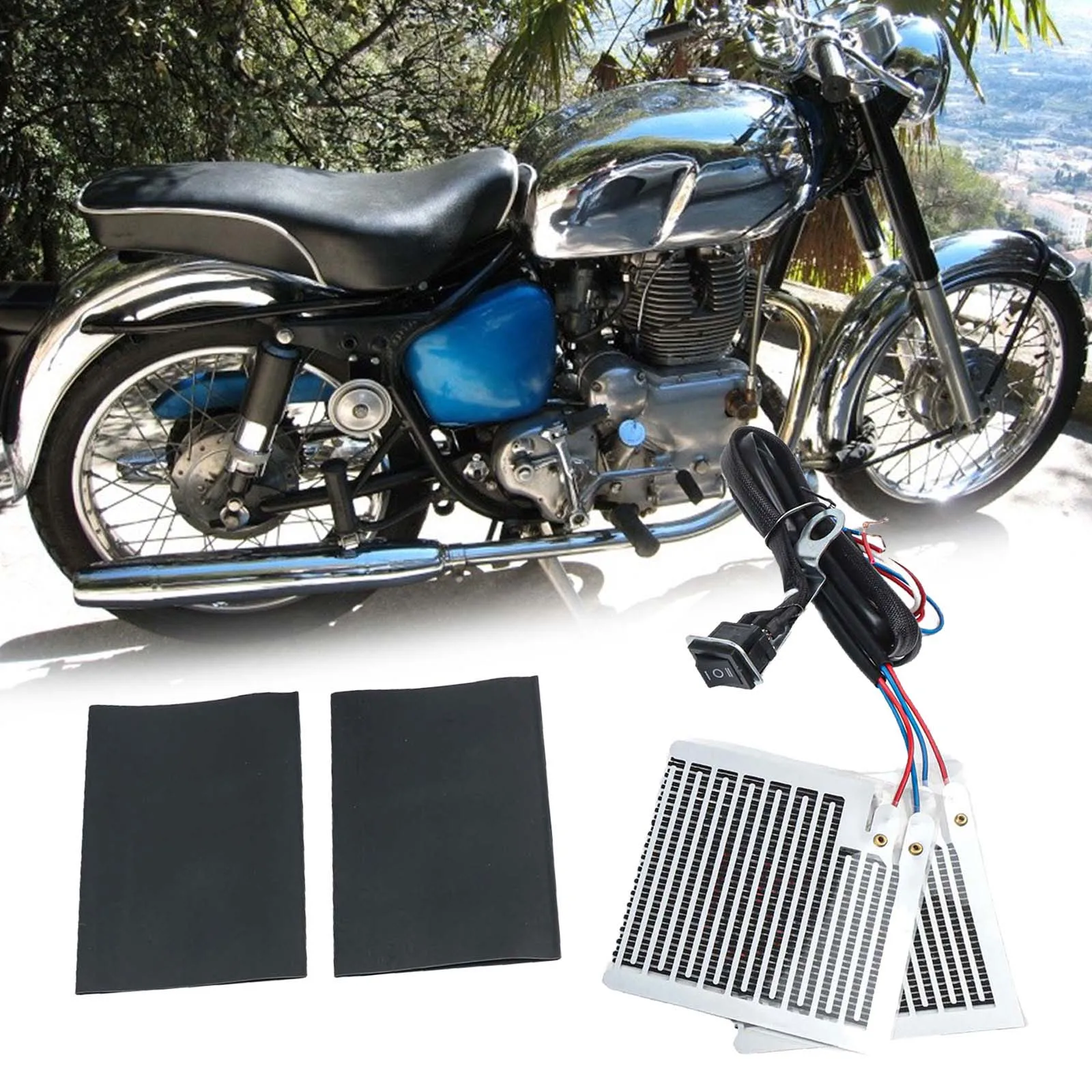 For Cold Weather For Winter Riding 12V Heated Grips Cold Weather Winter Riding Black Quick Installation Easy To Use