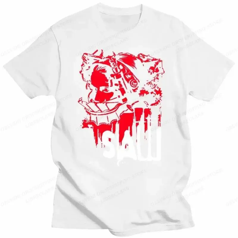 Movie SAW Horror Head Torture T Shirt Men Women Fashion Cotton T-shirt Vintage Clothes O-Neck Tees Horror Harajuku Tops Summer