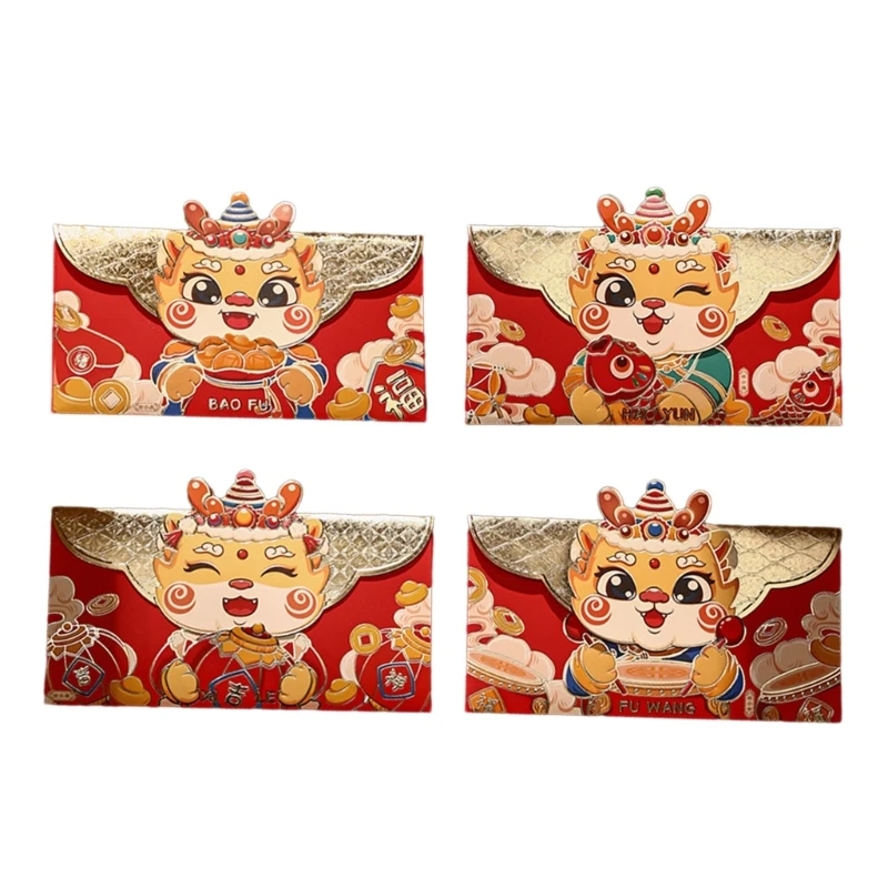 Pack of 4 2024 Festive Celebration Envelopes Greeting Card Envelopes for Kids