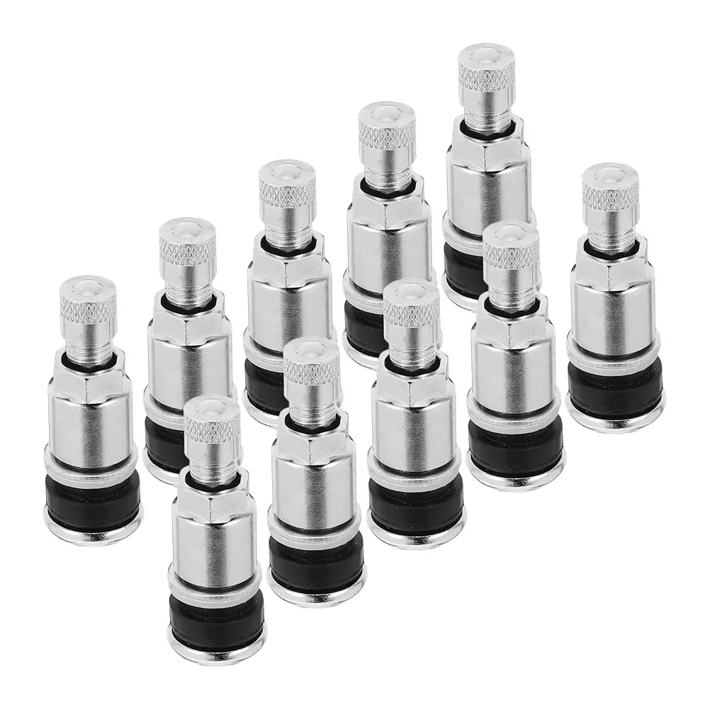 

12pcs Metal Stems For Car Bike Tire Replacement Heavy Duty Stainless Steel Tubeless Tire Valve Stem Leakproof Valve