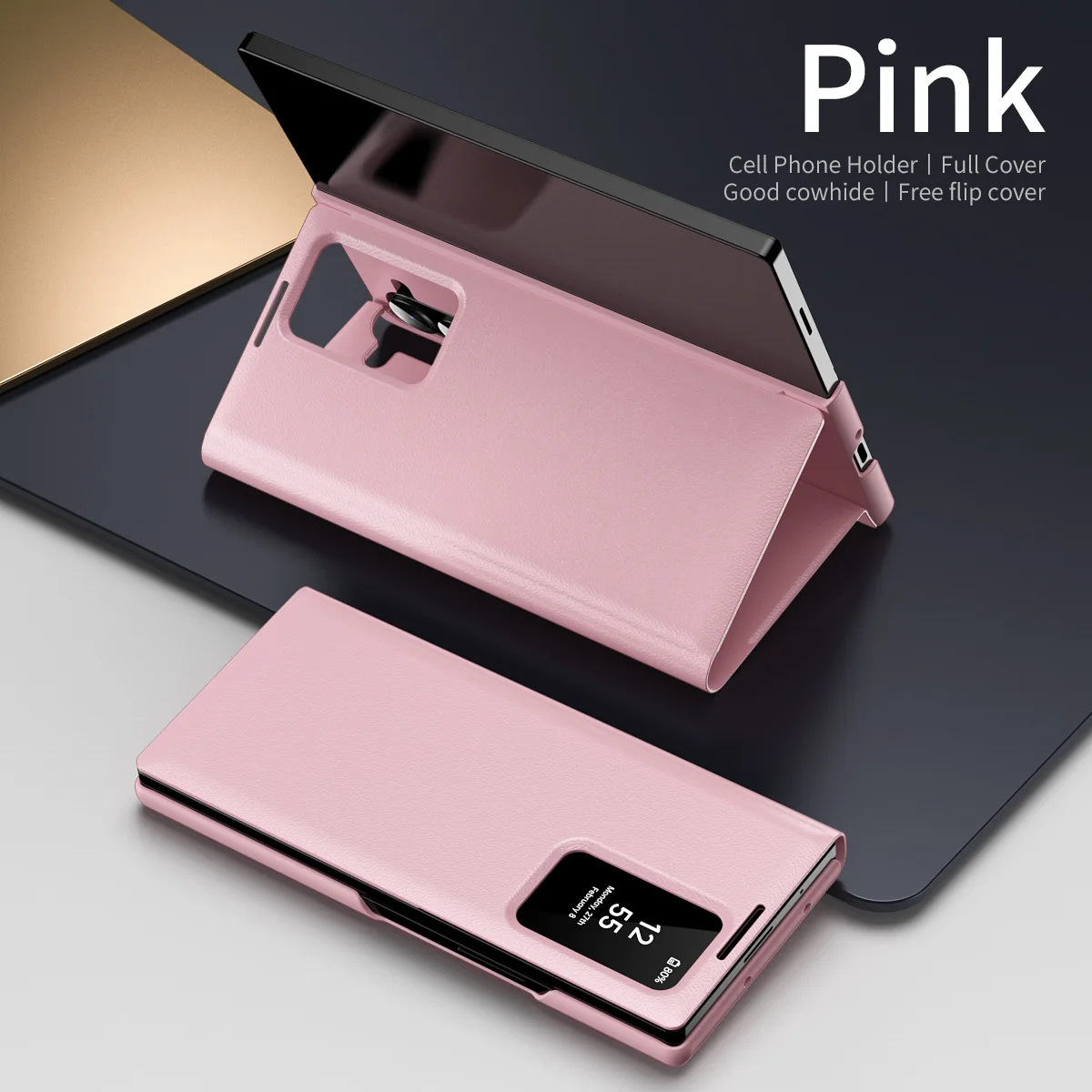 

For Samsung Galaxy Z Fold 7 6 5 4 3 Smart Flip Case Magnetic Window View Leather Card Slot Holder Folding Wallet Cover