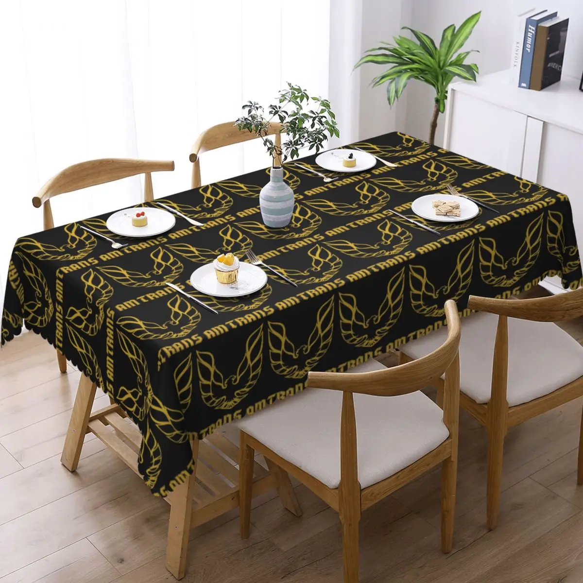 Trans Am Firebird Bandit Golden Custom Rectangular Tablecloth Oilproof Table Cover for Dining Events Table Cloth