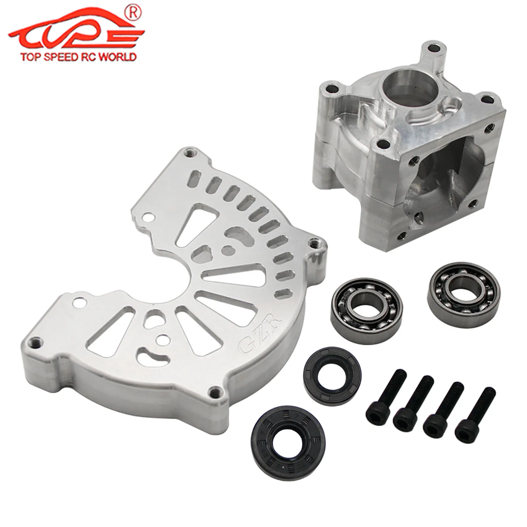 Rc Upgrade CNC Crankcase with Oil Seal Bearing Set of 26CC 29CC 30.5CC Engine for 1/5 HPI Rofun KM Rovan Baja Losi MCD FG Goped