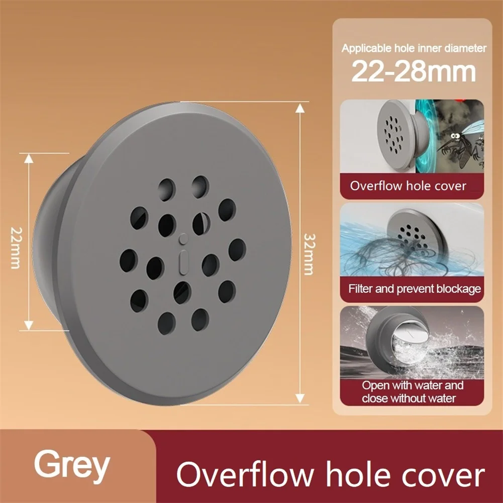 Anti Smell Valve Sink Overflow Cover Silicone Sink Overflow Cover Automatic Valve Automatic Open Close Mechanism