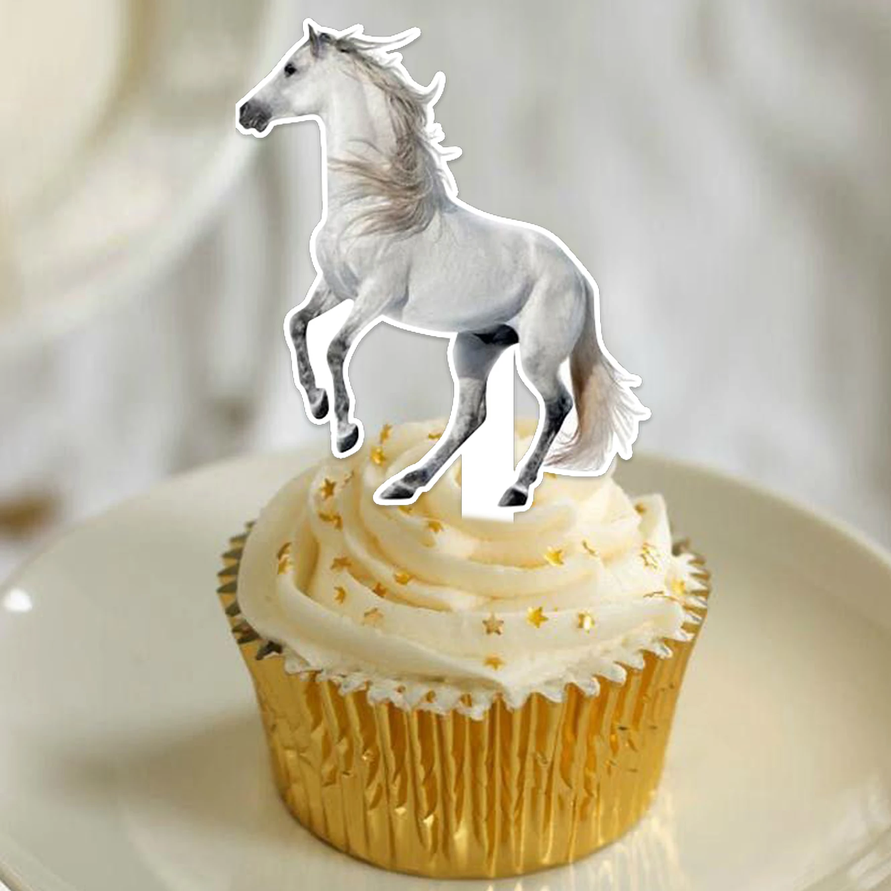 Derby Horse Cupcake Toppers 24 pezzi, kentucky Horse Racing stuzzicadenti, Pony Theme Party Favor decorazioni per torte forniture